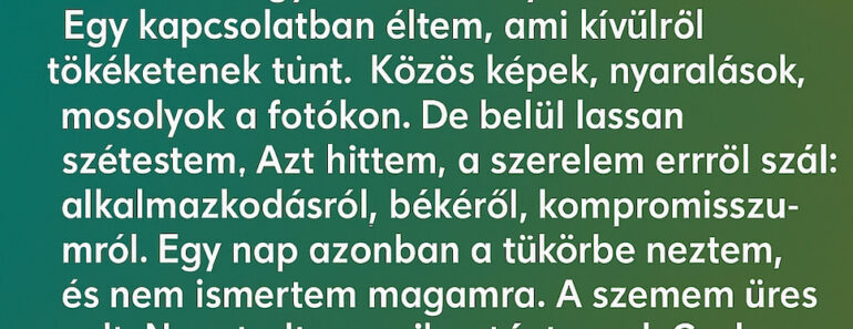Nem akartam bántani, csak már nem akartam elveszni benne