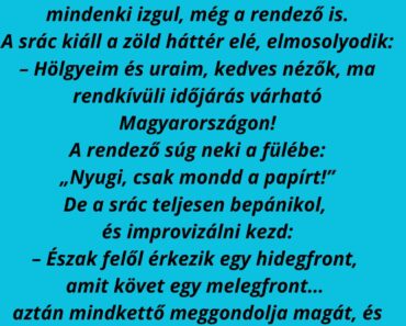 A tévécsatorna új időjárás-jelentőt vesz fel, egy fiatal, lelkes srácot.