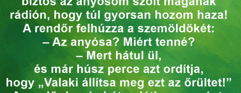 Megállít egy rendőr egy autóst.