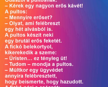 Egy fickó bemegy a kávézóba. Egy fickó bemegy a kávézóba.