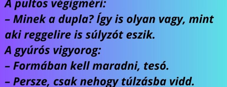 A teremben egy izmos arc odamegy a pultoshoz:
