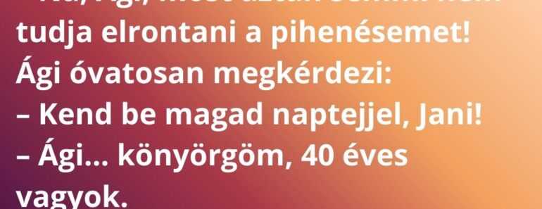 Jani és a felesége, Ági elmennek egy mediterrán tengerpartra nyaralni.