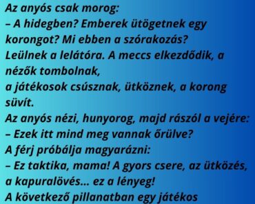 A férj nagy nehezen ráveszi az anyósát, hogy jöjjön ki vele egy jéghoki-meccsre.
