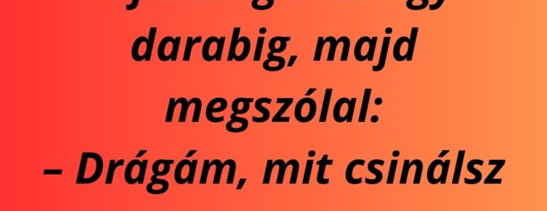 A férj takarítani próbál, de mindent leejt, kiborít, felborít.