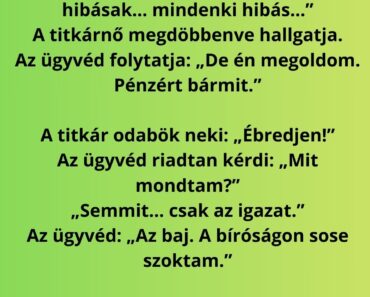 Egy ügyvéd elalszik a tárgyalás előtti váróban.