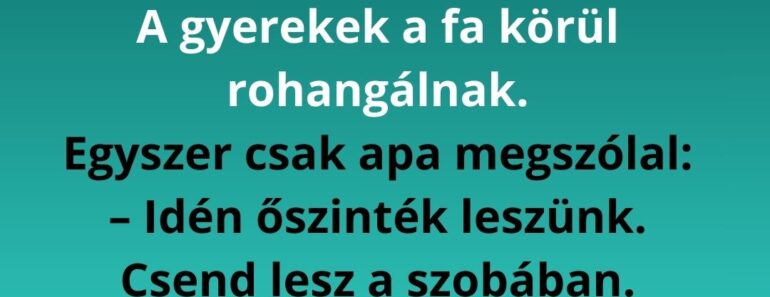 Karácsony este, vacsora előtt.