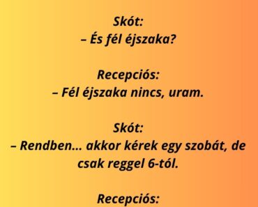 Skót bemegy a hotelbe: