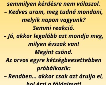 Az orvos bemegy a kórterembe