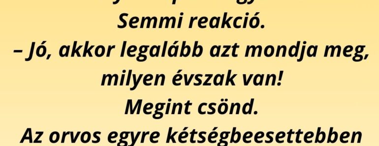 Az orvos bemegy a kórterembe