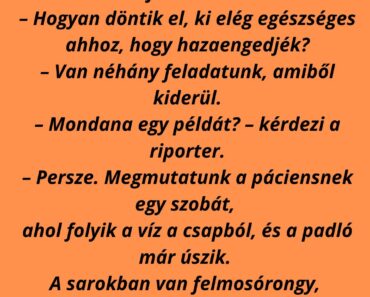 Riporter látogatást tesz az elmegyógyintézetben, és megkérdezi a főorvost: