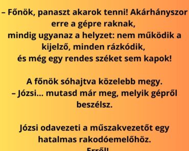 A műszakvezető odamegy egy munkáshoz, aki éppen elégedetlenül morog.