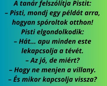 A tanár felszólítja Pistit: