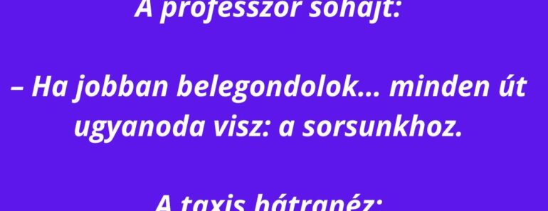 Egy filozófia professzor beül egy taxiba.