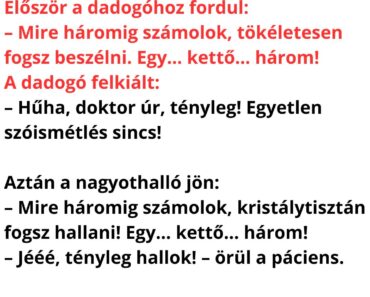 Először a dadogóhoz fordul: