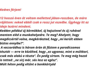 A feleség elbocsátó üzenete