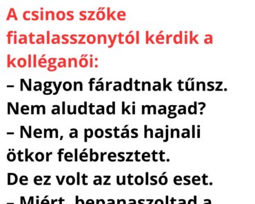 A csinos szőke fiatalasszonytól kérdik a kolléganői: