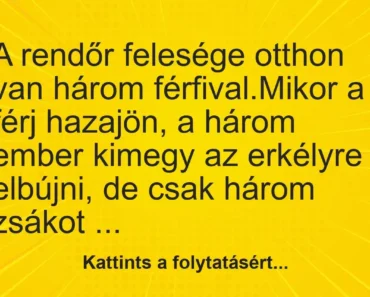 VICC: A rendőr felesége három férfival van otthon, amikor a férje hazaér