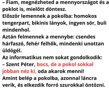 Vicc: A menny és a pokol