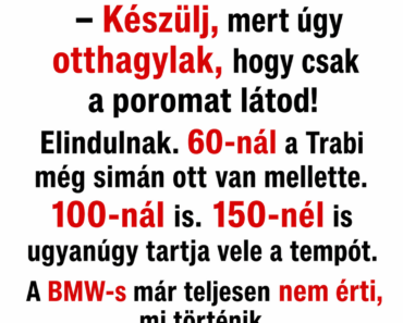 Vicc: A BMW-s odaszól a trabantosnak: