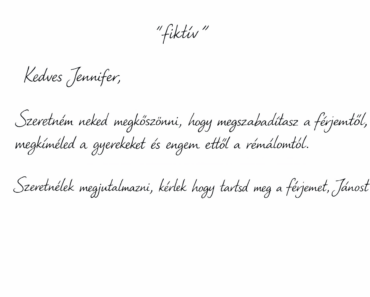 A feleség rájön, hogy férje tilosban jár. Olyan levelet ír a másik nőnek, hogy az köpni nyelni nem tud: