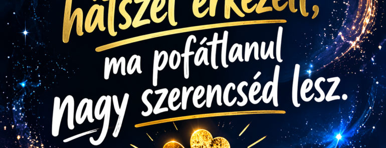 Kozmikus hátszél érkezett, ma pofátlanul nagy szerencséd lesz.