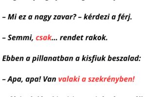 A férj váratlanul korábban ér haza.