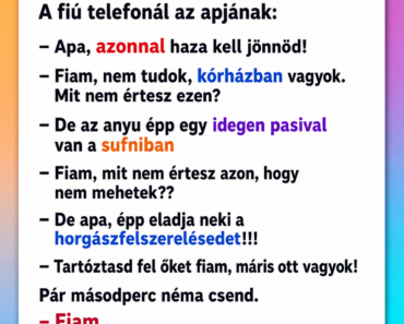 A fiú telefonál az apjának: