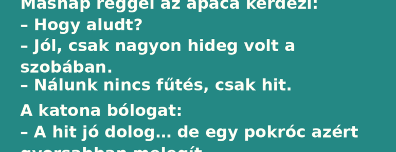 A katona bekopog a kolostorba este.