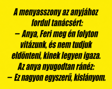 A menyasszony az anyjához fordul tanácsért: