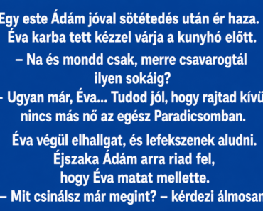 Egy este Ádám jóval sötétedés után ér haza