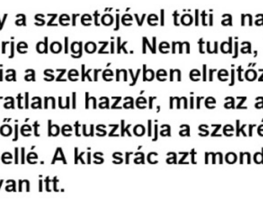 Vicc: Asszony a szeretőjével tölti a napot