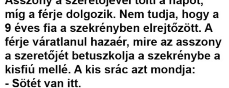 Vicc: Asszony a szeretőjével tölti a napot
