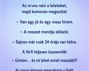 Egy férfi bemegy az orvoshoz.