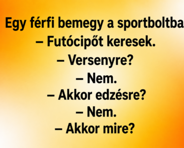 Egy férfi bemegy a sportboltba.