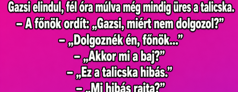 Gazsi első nap megy az építkezésre.