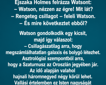 Holmes és Watson kirándulni indulnak. Este felverik a sátrukat, majd nyugovóra térnek.