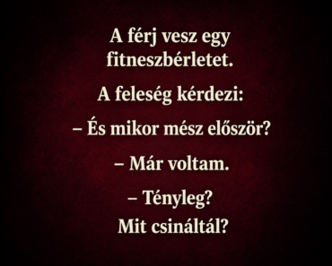 A férj vesz egy fitneszbérletet.