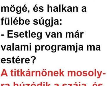 Vicc: A főnök sugdolózni kezdett a fiatal, csinos titkárnővel Vicc: A főnök sugdolózni kezdett a fiatal, csinos titkárnővel
