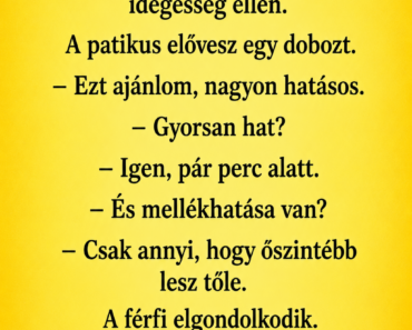 Egy férfi bemegy a patikába.