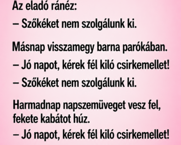 Egy nő bemegy egy üzletbe.