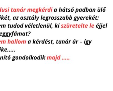 A falusi tanár megkérdi a hátsó padban ülő Pistikét