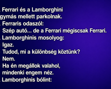 A Ferrari és a Lamborghini egymás mellett parkolnak.