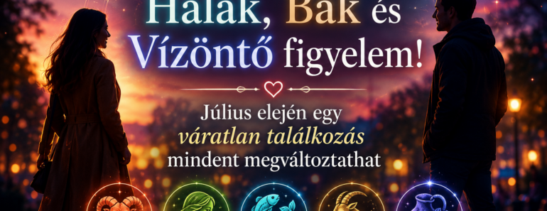 ❤️ Kos, Szűz, Halak, Bak és Vízöntő figyelem! Július elején egy váratlan találkozás mindent megváltoztathat
