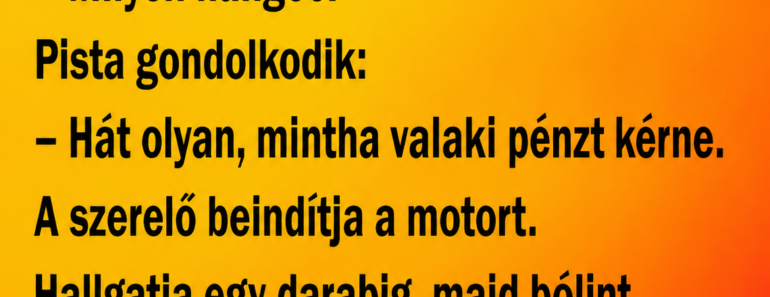 Pista bemegy az autószervizbe.
