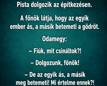 Pista dolgozik az építkezésen.