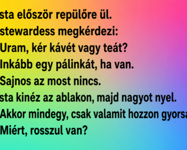 Pista először repülőre ül.