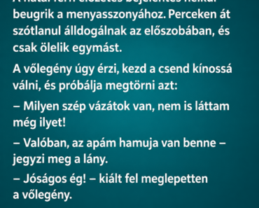 Vicc: Egy fiatalember váratlanul meglátogatja a menyasszonyát…