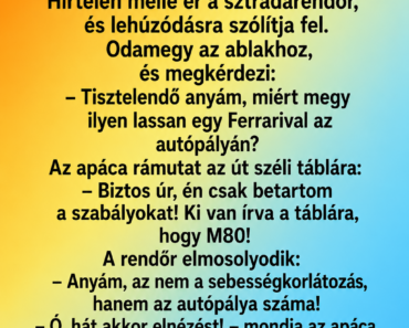 Az apáca kap a zárdától egy vadonatúj, méregdrága Ferrarit.