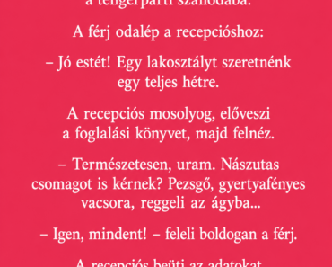 Az ifjú házaspár megérkezik a tengerparti szállodába.