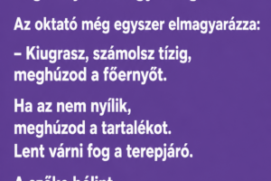 Egy szőke nő elhatározza, hogy megtanul ejtőernyőzni.
